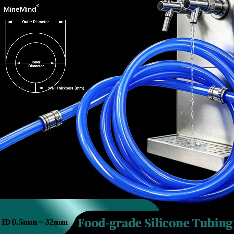 1~10M Blue ID 0.5mm ~ 32mm Food Grade Silicone Tube Flexible Non-Toxic High Temperature Resistant Drink Water Connector Hoses