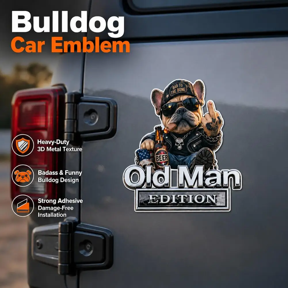 Biker French Bulldog Car Dashboard Decor,Shaking Spring Bulldog Figurine,Retro Motorcycle Style Resin Ornament for Car Home Gift
