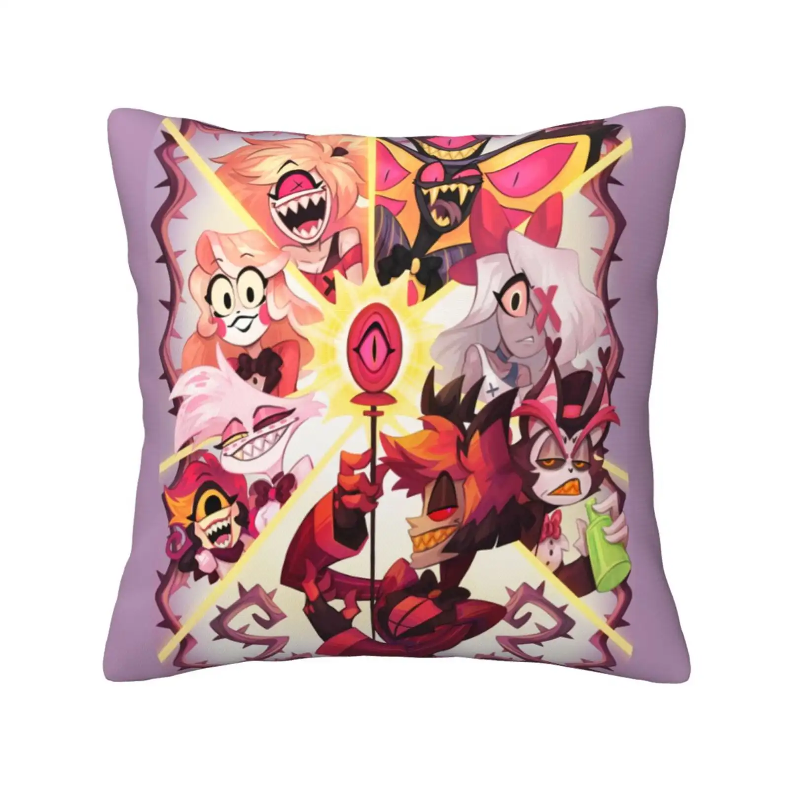 

Hazbin Hotel Throw Pillow Covers 12"X12" Decorative Soft Pillowcases Home Decor Living Room Cushion Cases For Bed Couch Car