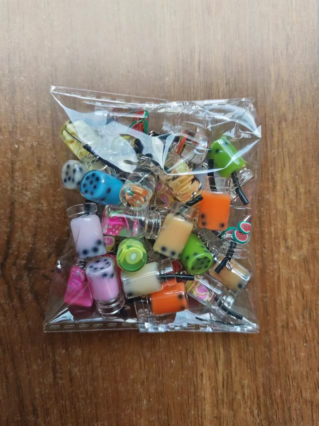 10/30Pcs Mixed Color Personalized Creative DIY Glass Artificial Pearl Milk Tea Pendant Accessories Suitable for Earrings Necklace Keychain Mini Milk