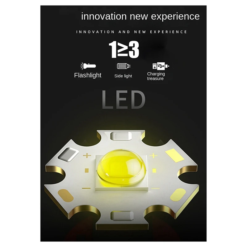 Top-Mini Flashlight Multi-Function Strong Light Flashlight Emergency Power Bank Flashlight Usb Charging Portable Lighting