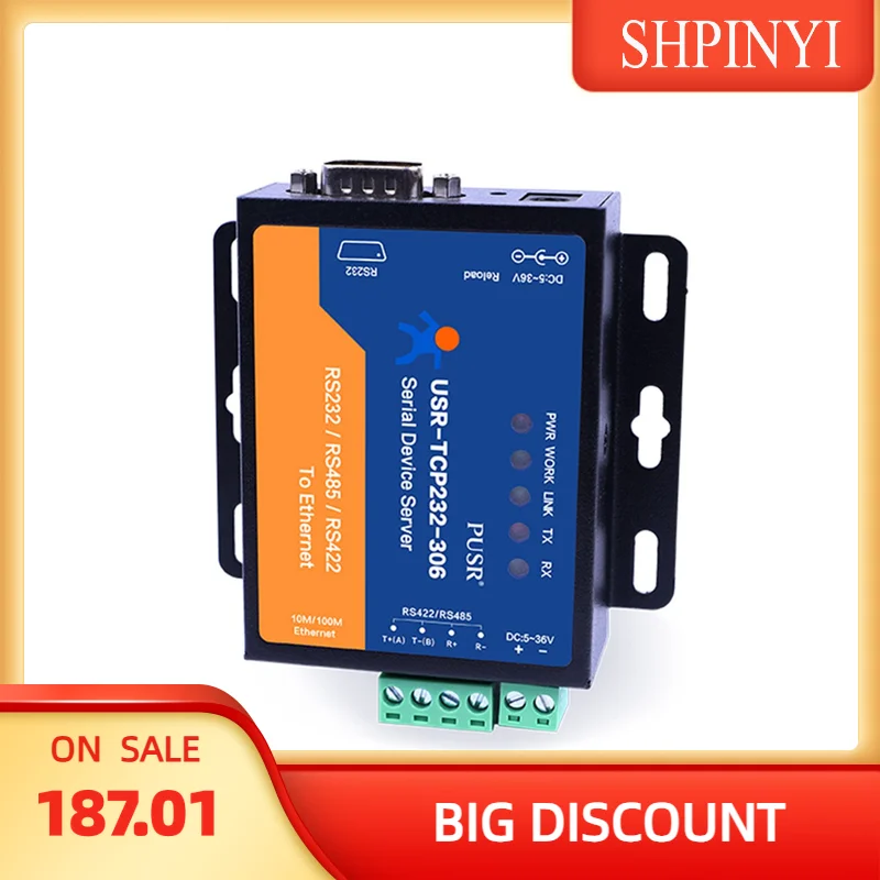 USR-TCP232-306 RS485 RS232 RS422 Serial to Ethernet Converter modbus to ethernet converter Modbus Gateway