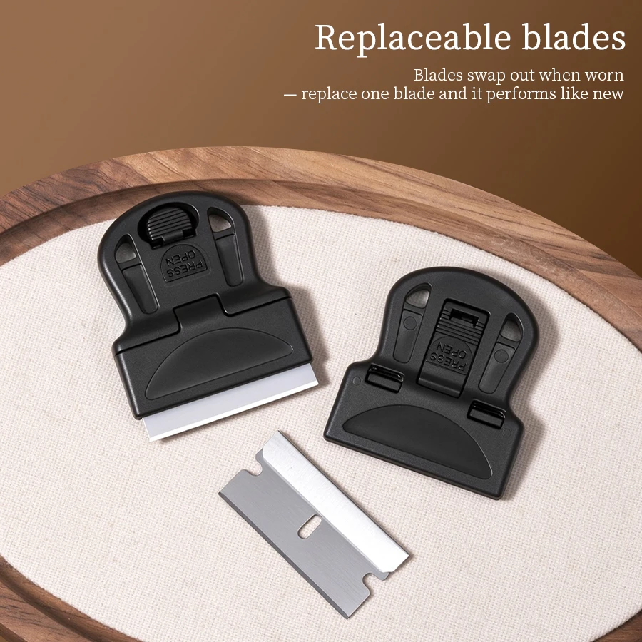 `Nail Art Stamping Scraper Replaceable Blade Press-to-Open Nail Stamp Template Scraper Manicure Gel Polish Clean Removal Tool`