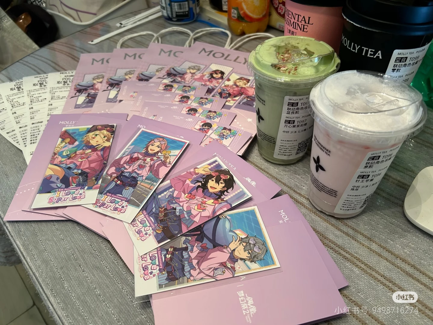 مولي الشاي X فرقة نجوم 2 5th الذكرى Shiratori Aira Sakuma Rei Sena Izumi Oukawa Kohaku مجموعة ملصقات البطاقات حقيبة #4