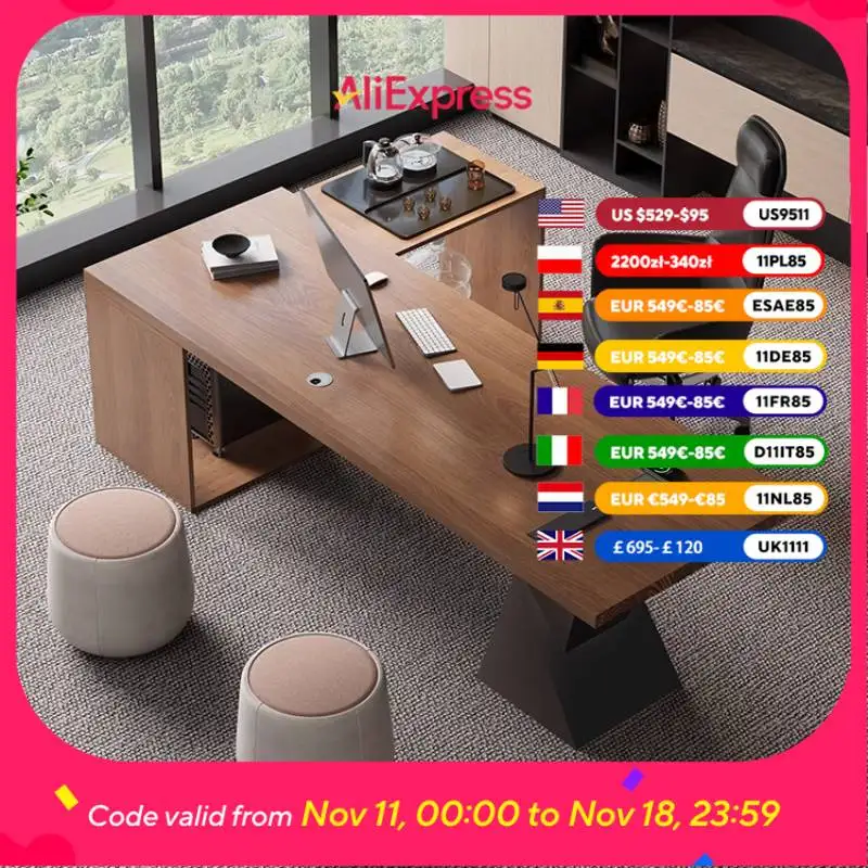 

Дизайнерский письменный стол, эстетический прочный органайзер с ящиками, высота офисного стола, деревянная мебель Mesa De Escritorio