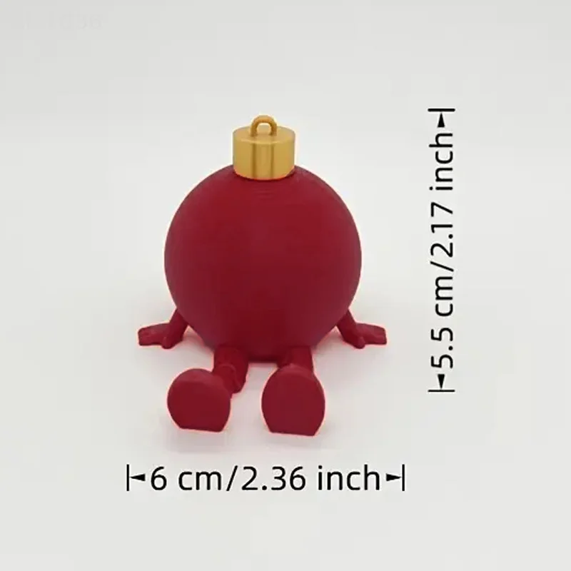 Bola de Navidad impresa en 3D, adorno para árbol de Navidad con articulación móvil, decoraciones navideñas, estatua festiva de exhibición de mesa