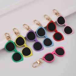 7pcs Cartoon Silicone Glasses Keychain Pendant Cute Hip-Hop Rock Bag Ornament Bag Purse Charm Car Accessories Birthday Gifts