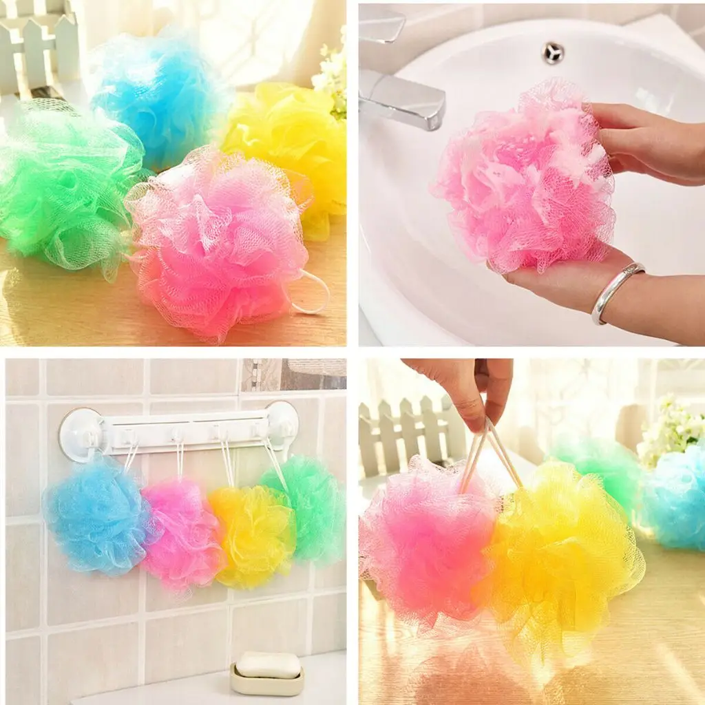 

1 Pcs Upgrate Large Bath Balls PE Color Random Bath Flower Soft Scrubbing Bubble Net Body Exfoliating Brush Soft Cleaner