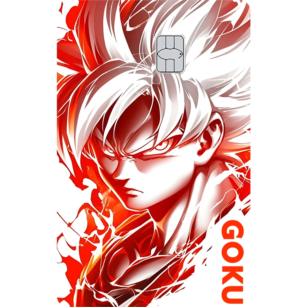 Adesivo de Cartão de Crédito Anime Goku, Adesivos Foscos para Proteção e Decoração de Cartões VISA, JCB, Mastercard e Outros Cartões Bancários ACG