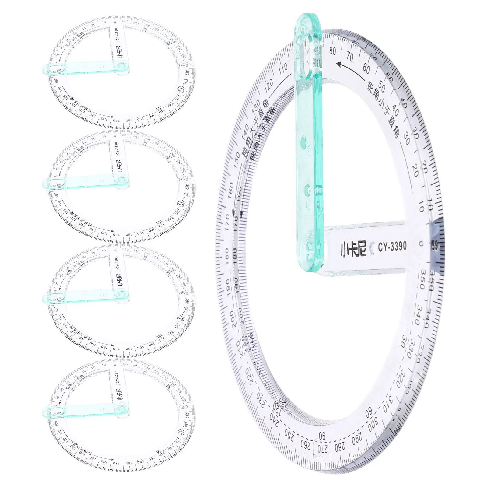 

5pcs Circle Protractor 360 Degree Plastic Right Acute Obtuse Angle Measuring Tool Math Teaching Aids Drawing Instruments