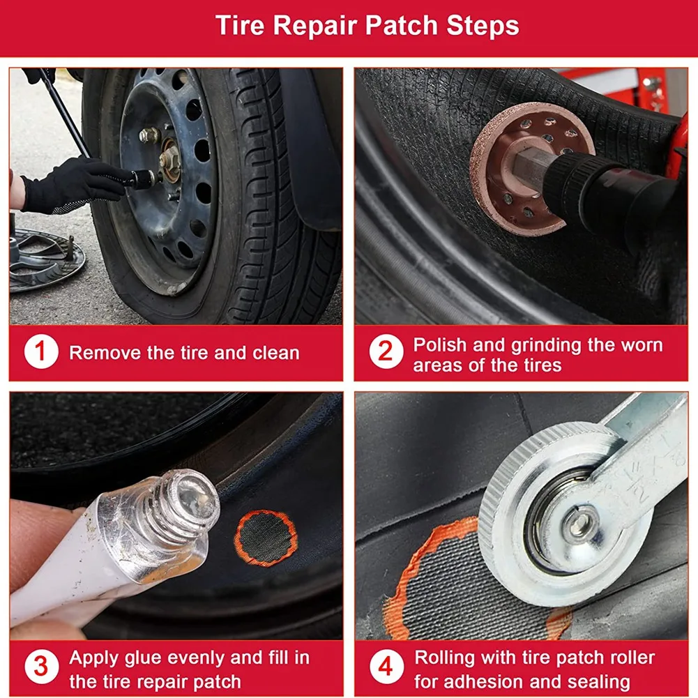 

Simple 1 Set Tire Patch Tools Tire Patch Roller With Tire Wheel Repair Grinding Head Buffing Wheel (42 Mm)
