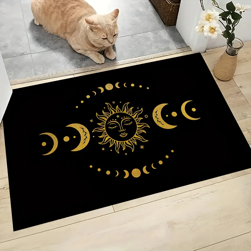 Sun Moon Phases Tarot Entrance Door Mat Decor Mysterious Astrology Tarot Art Home Anti-slip Front Door Porch Indoor Decorations