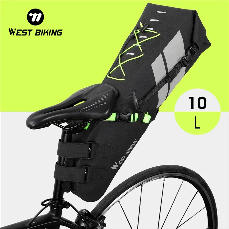 

WEST BIKING Bike Saddle Bag 17L Max Large Capacity Foldable Cycling Trunk Pannier Waterproof MTB Road Bicycle Accessories