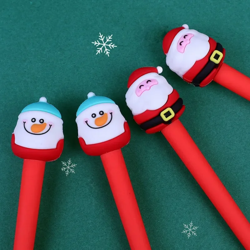 24PCS  Creative Silicone Cute Santa Claus Series Neutral Pen