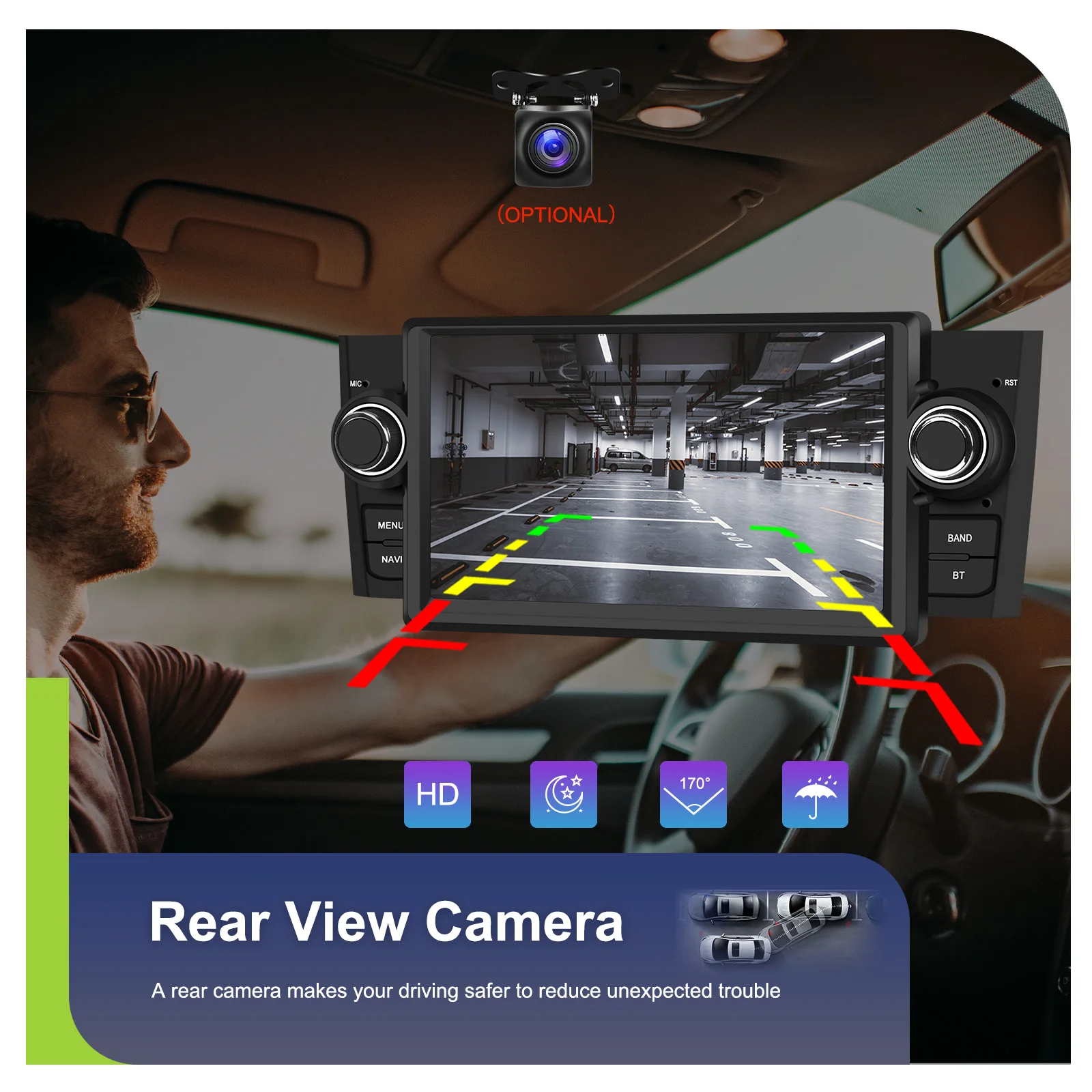 Podofo 1Din Android 4+64G Autoradio für FIAT Punto 05-09/Linea 07-11 Carplay Android Auto GPS WIFI Mirror Link Auto-Audio-Stereoanlage – Detail 14