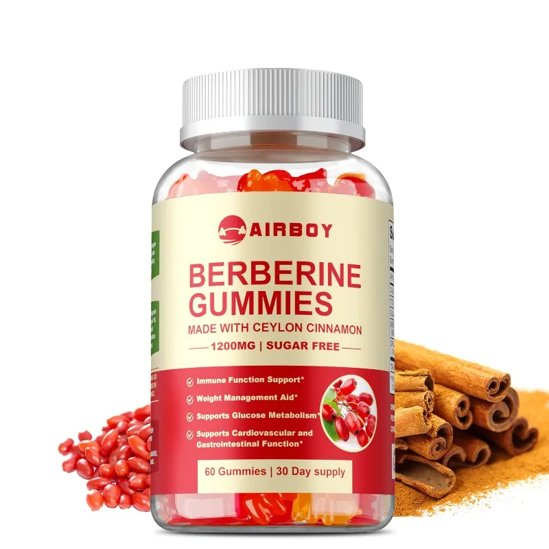 

Berberine Gummies - with Ceylon Cinnamon, Improves Digestion & Absorption, Supports Brain & Heart Health, Weight Management