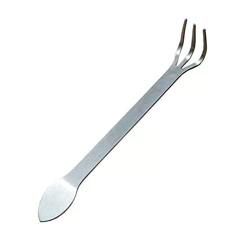 1Pc New Stainless Steel Root Rake Bonsai Potted Plants 3-Prong Loosen Soil Tool Handheld Rustproof Rake Home Gardening Tool