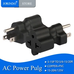 JORINDO Nema 5-15P TO 5/6-15/20R power conversion plug,American standard 3pin plug to 5-15R/6-15R/5-20R/6-20R converter adapter