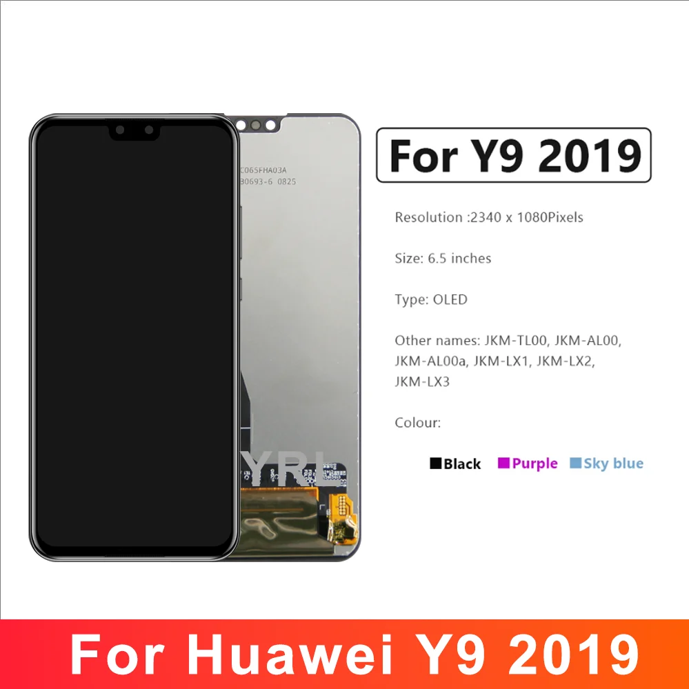 For HUAWEI Y9 2019 6.5\'\'For Enjoy 9 Plus JKM-LX1 LX2 LX3 AL00 LCD Display Touch Screen Digitizer Assembly Replacement