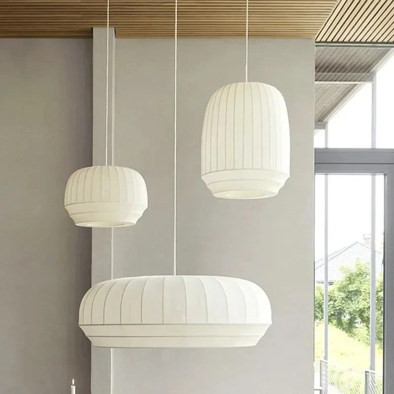 Imagem -04 - Nordic Stretch Fabric Pendant Lights Lustres para Sala de Estar Art Light Home Decor Sala de Jantar Candeeiros de Café Cx266gk