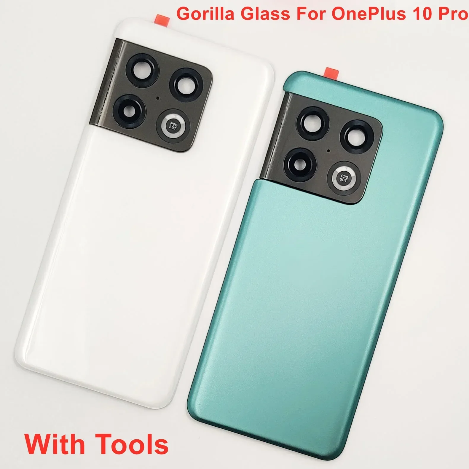 A+++ Gorilla Glass Back Lid Door For OnePlus 10 Pro Hard Battery Cover Rear Housing Case Shell With Camera Lens Adhesive Sticker