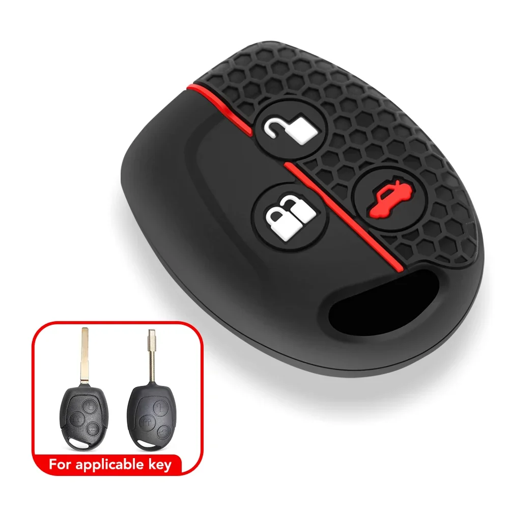 Silicone Remote Key Cover For Ford Fiesta Mk7 Mk5 Mk6 Mondeo Focus 2 Mk2 Transit Ka Fusion C-MAX S-MAX Accessories Car Key Case