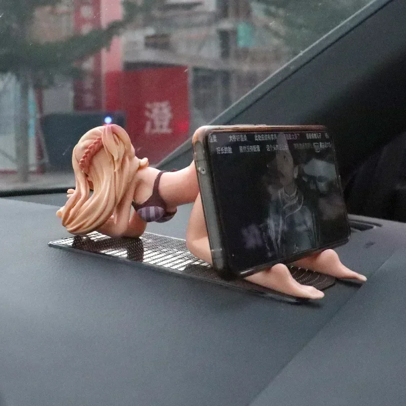 Car Phone Holder Bikini Beach Bunny Girl Cartoon Anime Cute Kanako Chest Shaking Ornaments Car Dashboard Decoration Interior