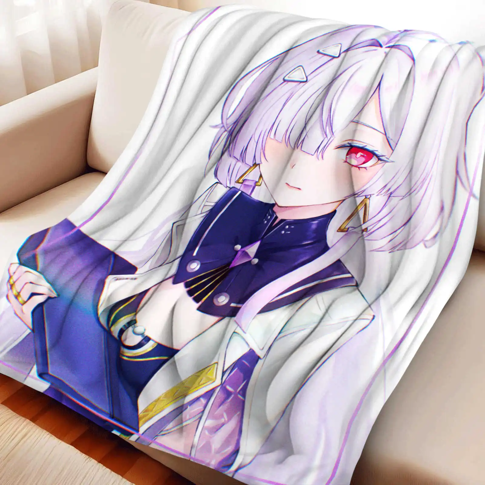 Cartoon Printed Multifunctional Flannel Throw Blanket Soft and Comfortable Children's Lunch Blanket Christmas Gift