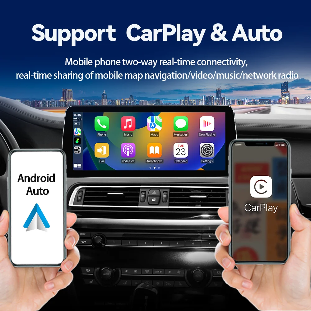 New ID8 UI 12.3inc Android System Wireless Carplay AUTO For BMW 7Series F01 F02 CIC NBT Car Video Players GPS NAVI wifi dsp