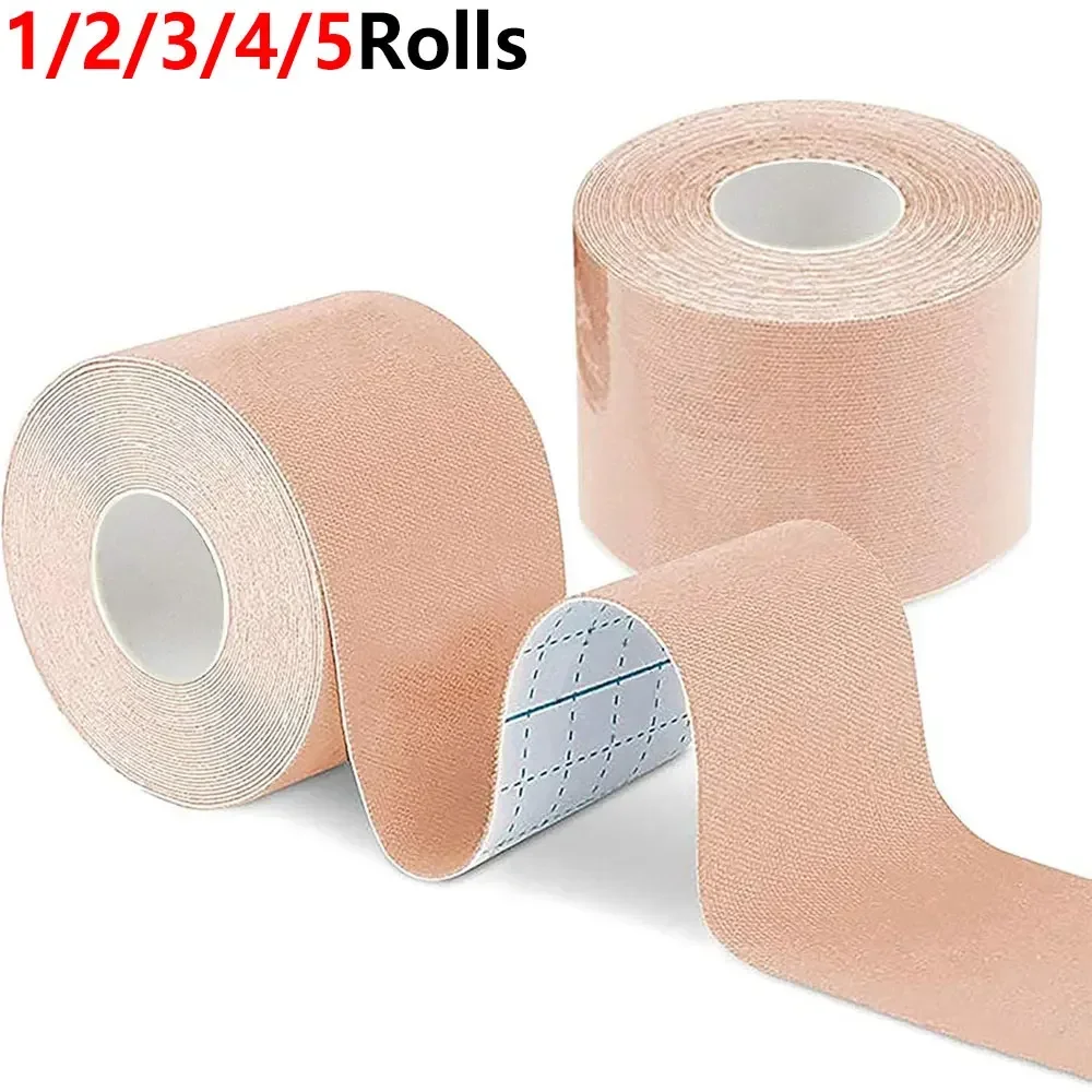 1/2/3/4/5Roll Uncut Kinesiology Athletic Tape 5cm x5m, Hypoallergenic Breathable Kinetic Tape,Strong Adhesive Sports Tape Muscle