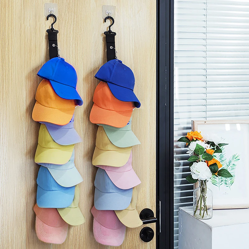 Door Wall Mounted Cap Rack Hat Holder Baseball Cap Towel Rack Holder Closet Hanger Storage Organizer Convenient Accessories