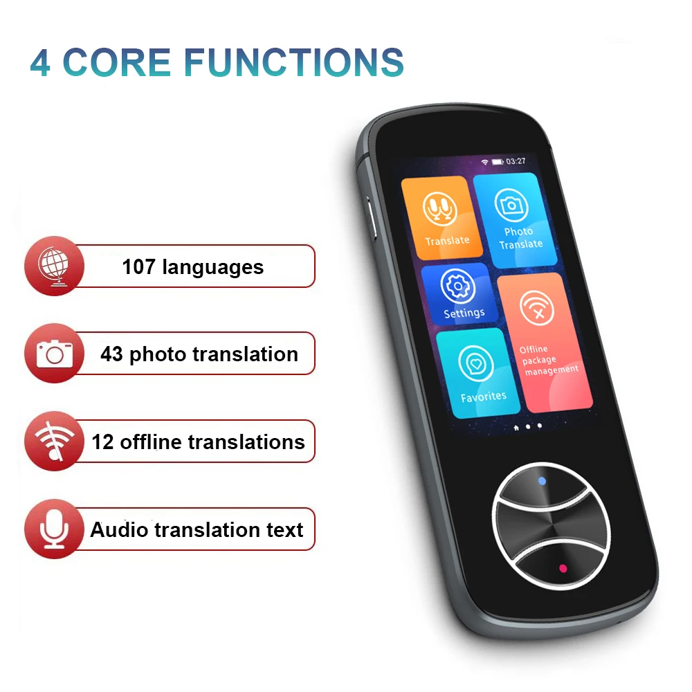 

NEW V10 Portable Language Translator 128 Languages Two-Way Real-Time WiFi/Offline Recording/Photo Translatio Language Translator