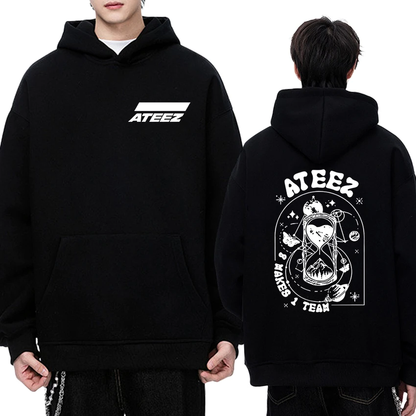 

Music group Ateez 8 Makes 1 Team Double Sided printed Sweatshirt 2025 Men women fashion Y2k Winter Hoodie Unisex Fleece pullover