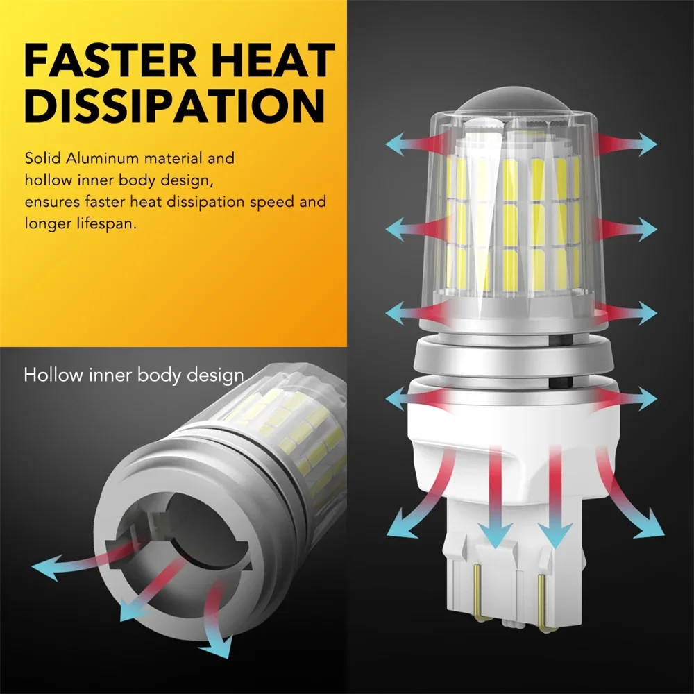 2Pcs T20 W21/5W 7443 LED Bulb Canbus 7440 WY21W W21W LED No Error For Lada Toyota Reverse Parking Lamps Daytime Running Light