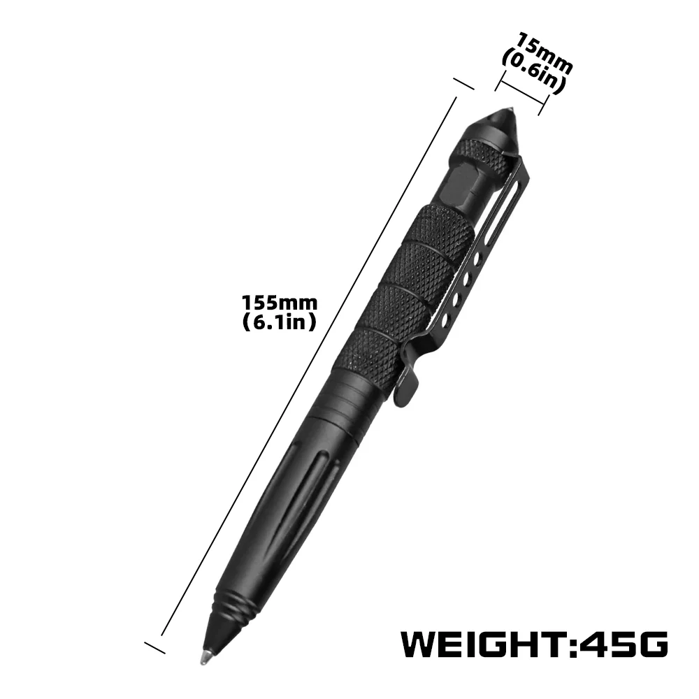 Multifunctional Metal Tactical Pen Anti skid Emergency Glass Breaker Self Defense Supplies