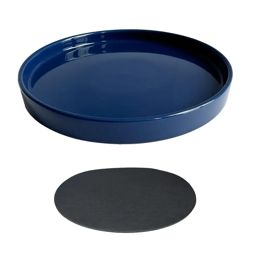 

Plant Saucer Blue Deep Glazing Pot Tray 15 inch1 Pack, Planter Saucers Water Drip Trays for Indoors Outdoor, Thick Durable Sturd