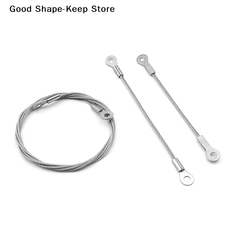 dailyStainless Steel Wire Rope Cable 5 Pack M4 Hole End High Strength Safety Ropes for Outdoor Climbing Gear Fastening