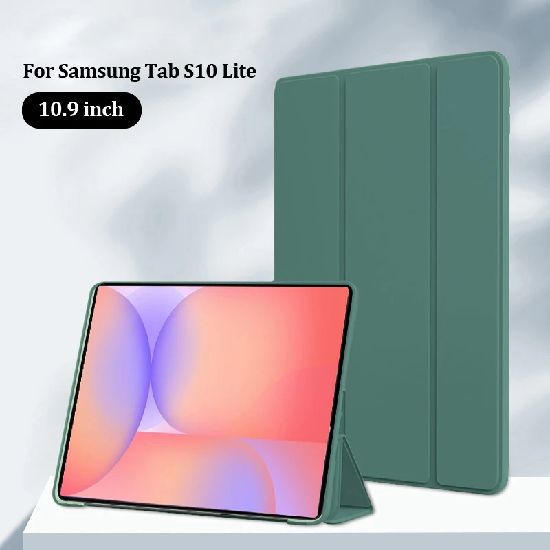Funda para Samsung Tab S10 Lite, Funda triple de cuero PU suave con soporte trasero de TPU para tableta Galaxy Tab S10 Lite, Funda de 10,9 pulgadas