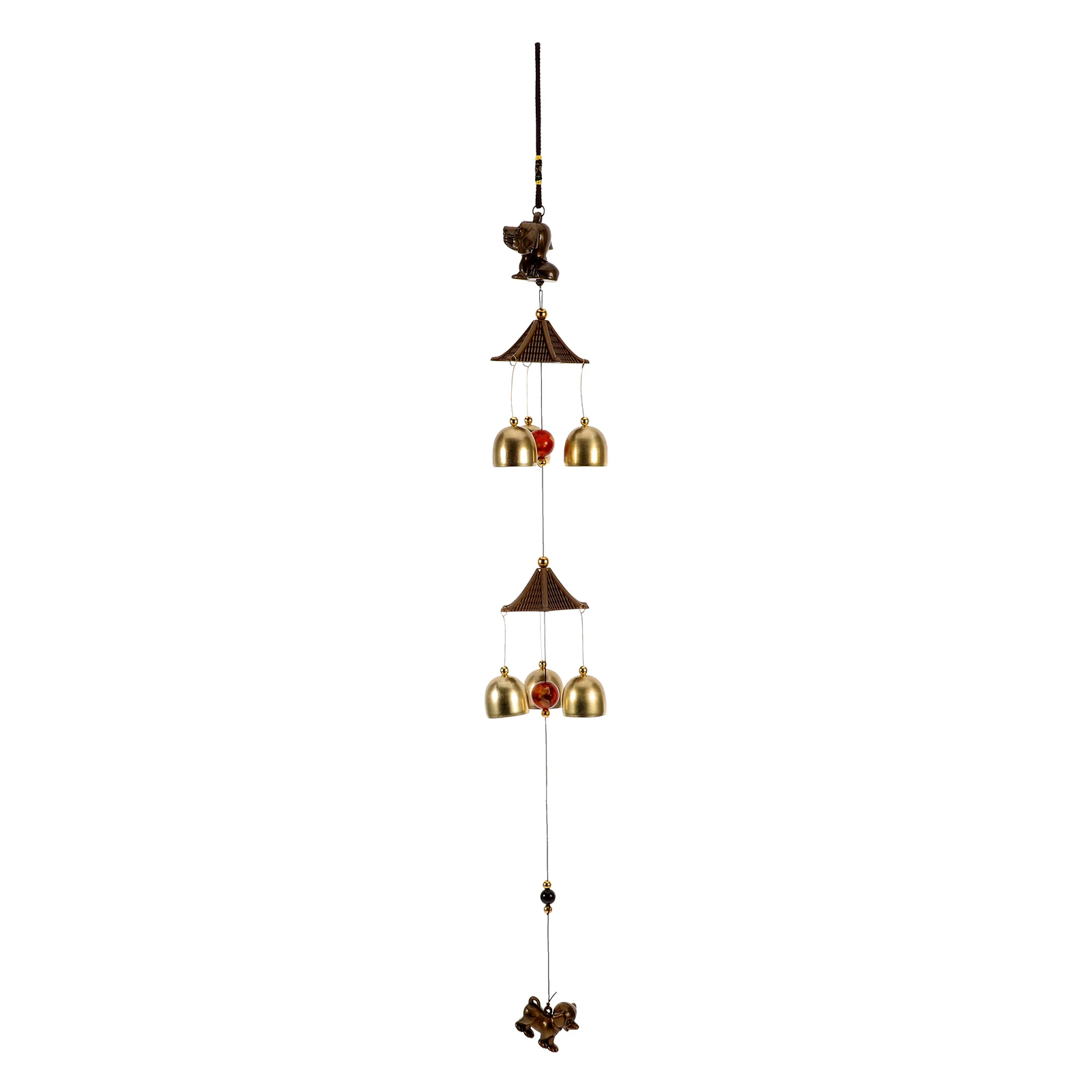 Retro Japanese Garden Windchime Alloy Metal Vintage Style Outdoor Patio Porch Decoration Puppy Memorial Dog Lover Gift