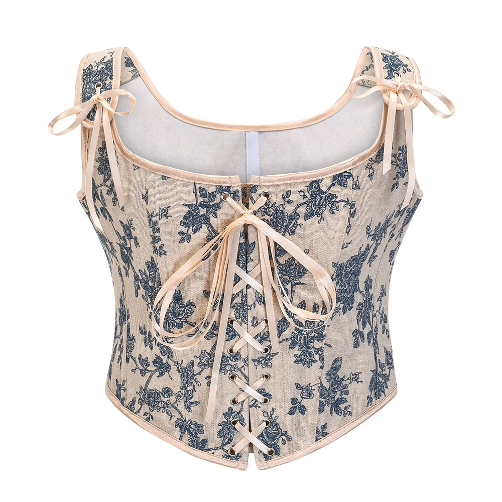 bege-azul-padrao-floral-medieval-overbust-rendas-ate-bustier-desossado-espartilho-superior-gotico-cintura-trainer-colete-vintage-steampunk-roupas