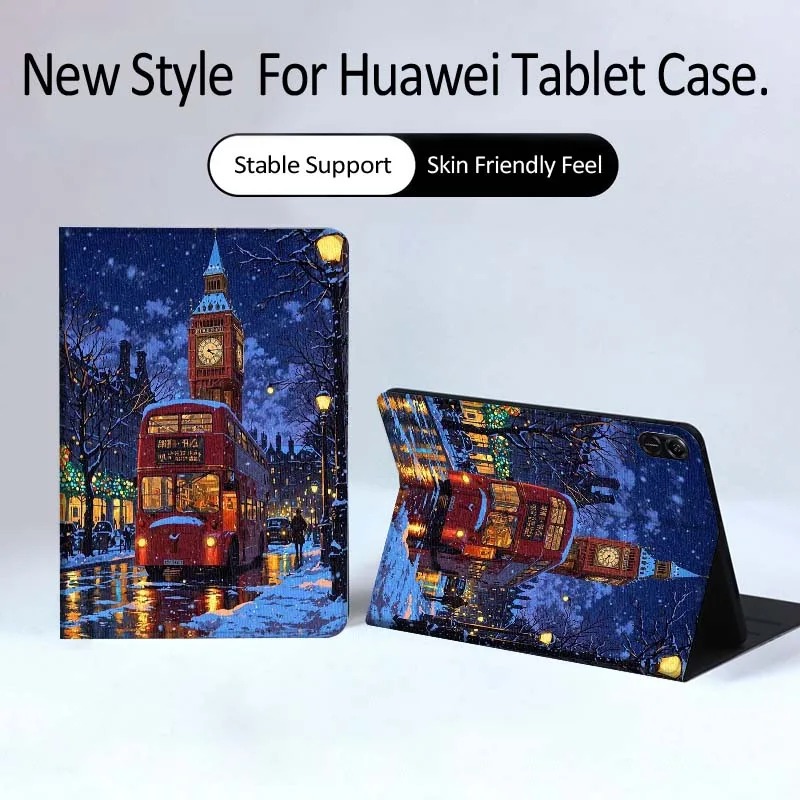 

Snowy Castle Train Night For Huawei MatePad Pro Air 12 X Honor Pad 8 V8 9 13 GT GT2 3 12.6 13.3 Inch Tablet Case