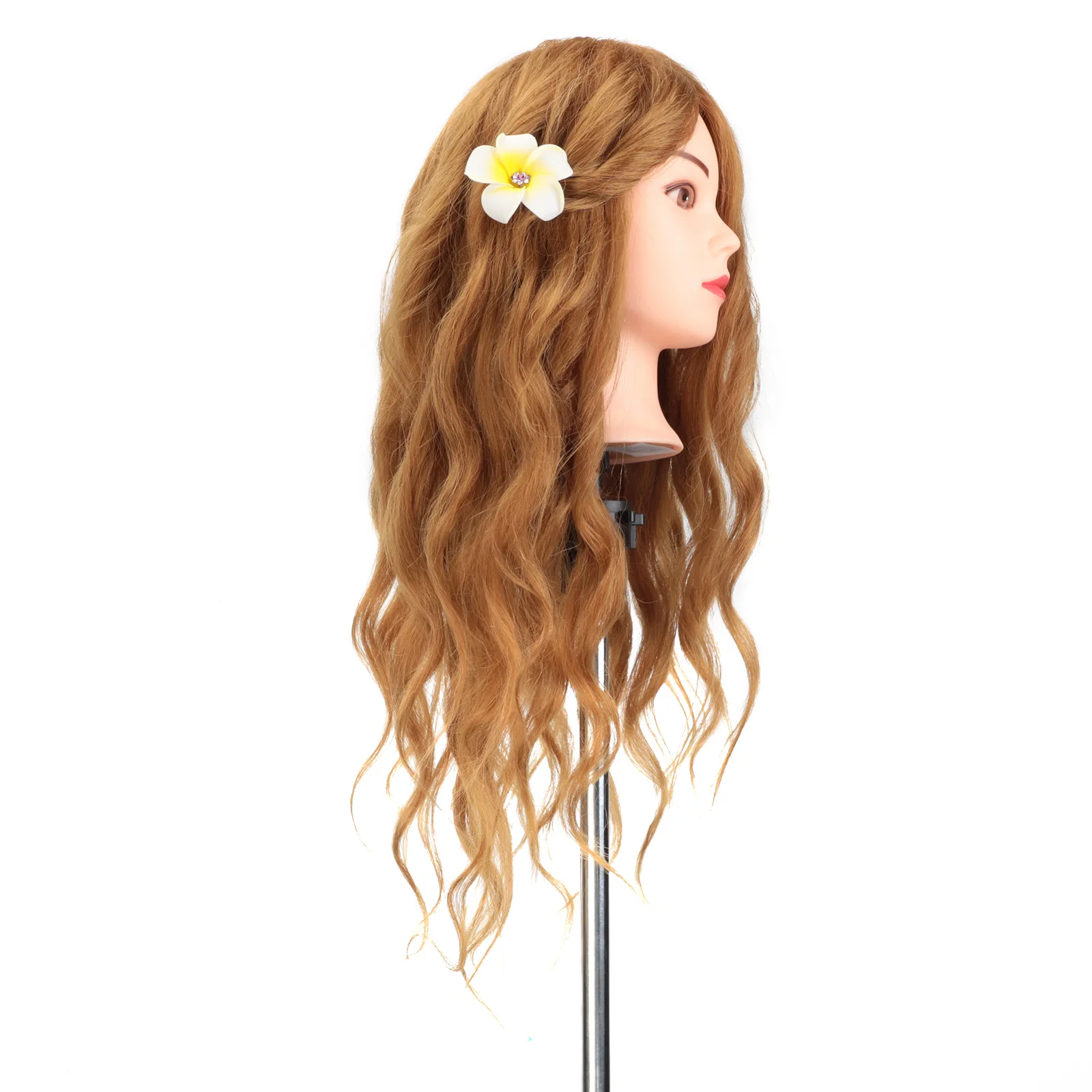 Natural cabelo humano cabeça formação para cabeleireiros, manequim cabeça, cabeleireiro modelo prática para ondulação penteados, 60% real