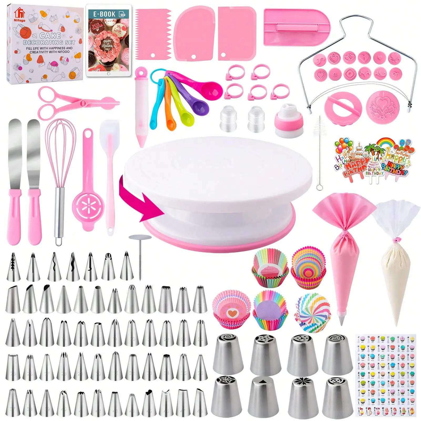 Cake Cake Decorating Supplies Kit Tools 356pcs, Baking Accessories With Cake Turntable, Pastry Piping Bag, Piping Icing Tips For Beginners - Aliexpress Deal