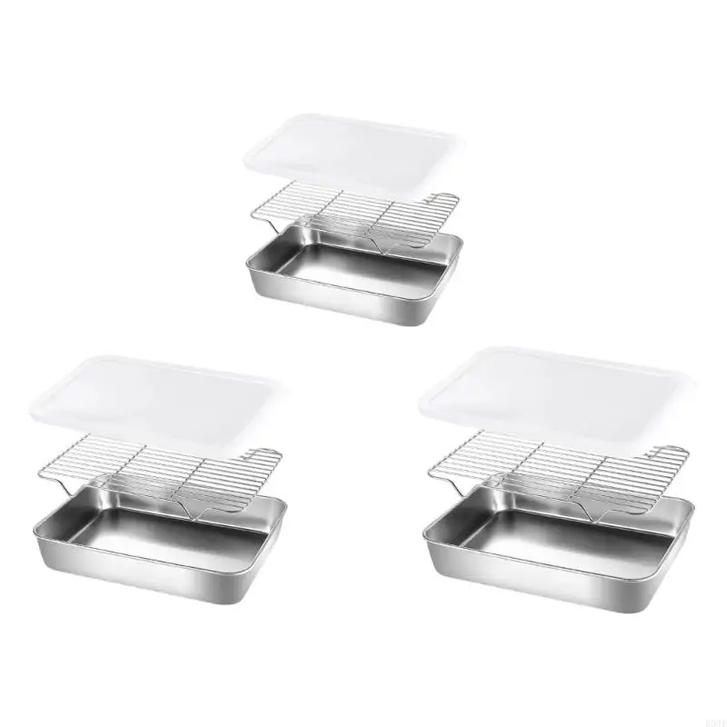 

Stainless Steel Baking Pan Tray Cooling Rack Cover Kitchen Pan For Oven Baking And Refrigerator Storage Enduring B03E