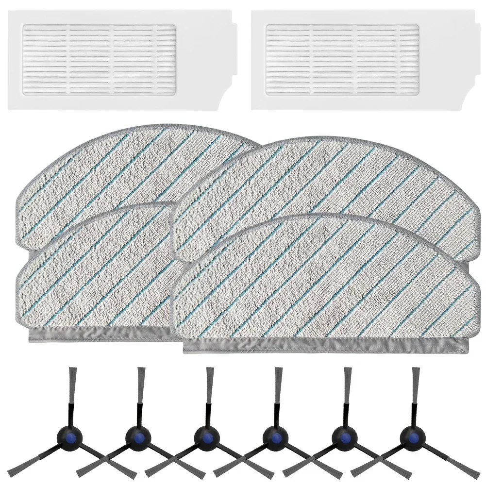 Mop & Clean Effectively Replacement Side Brushes & Filter Set Compatible with For ECOVACS For DEEBOT Series Vacuums