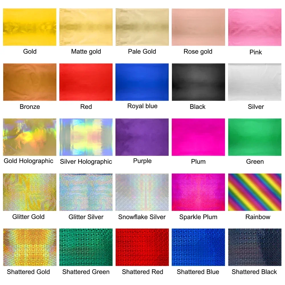 100pcs/pack Toner Reactive Foil 25 Mixed Color A4 Foil Paper for Toner foiling Foil by Laser Printer and Laminator Crafts Paper view 2
