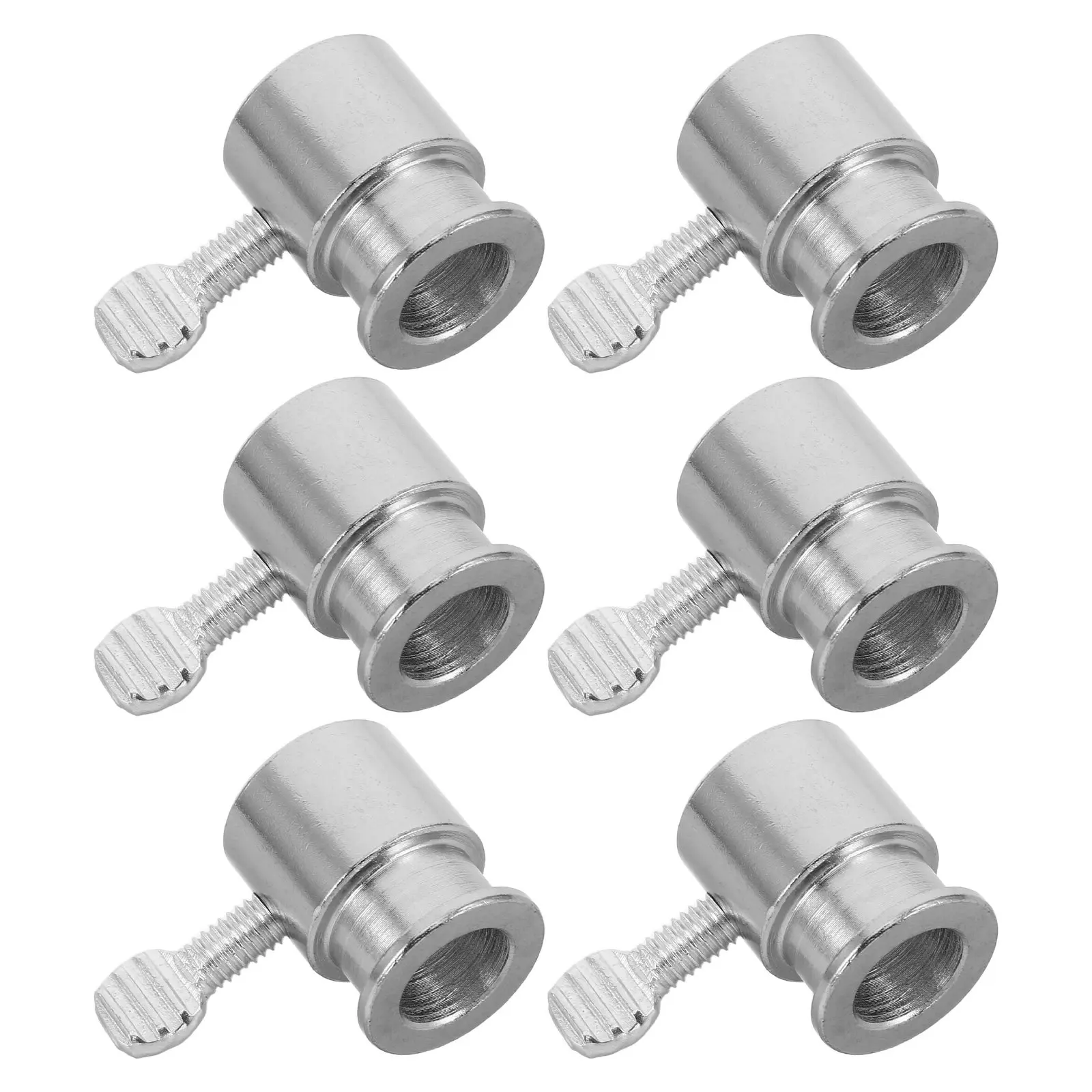 6Pcs Bbq Grill Stopper Collar 12Mm Id Rotary Heat-Resistant Chrome Plated Iron Sleeve for Chicken Skewers Grilling Forks Gas