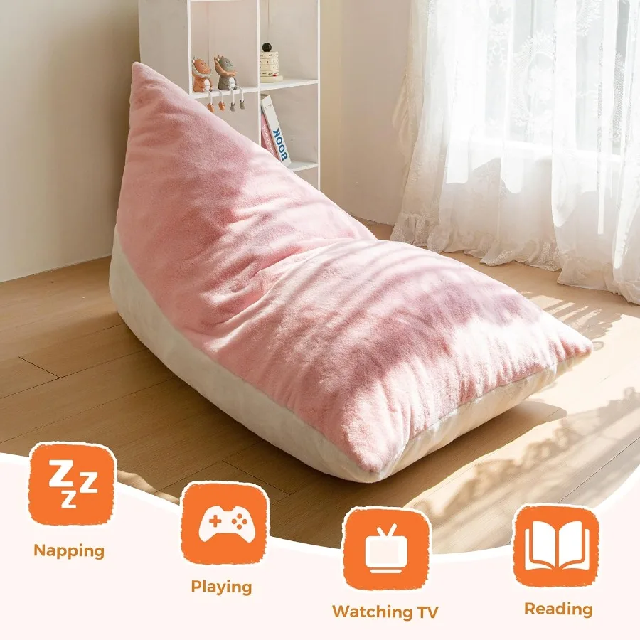 Fotel pufa wypełniony pianką o wysokiej gęstości dla chłopców i dziewcząt, dwukolorowy design, idealny fotel dla dzieci do grania i relaksu.