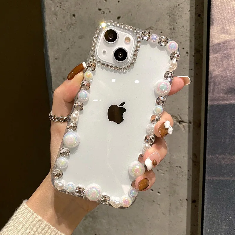 Rhinestone Case for iPhone 15 Pro Max 14 13 Pro 12 11 Pro Max Xs Max XR 8 7 Plus SE 2020 2022 Case Diamond Phone Cover Sunjolly