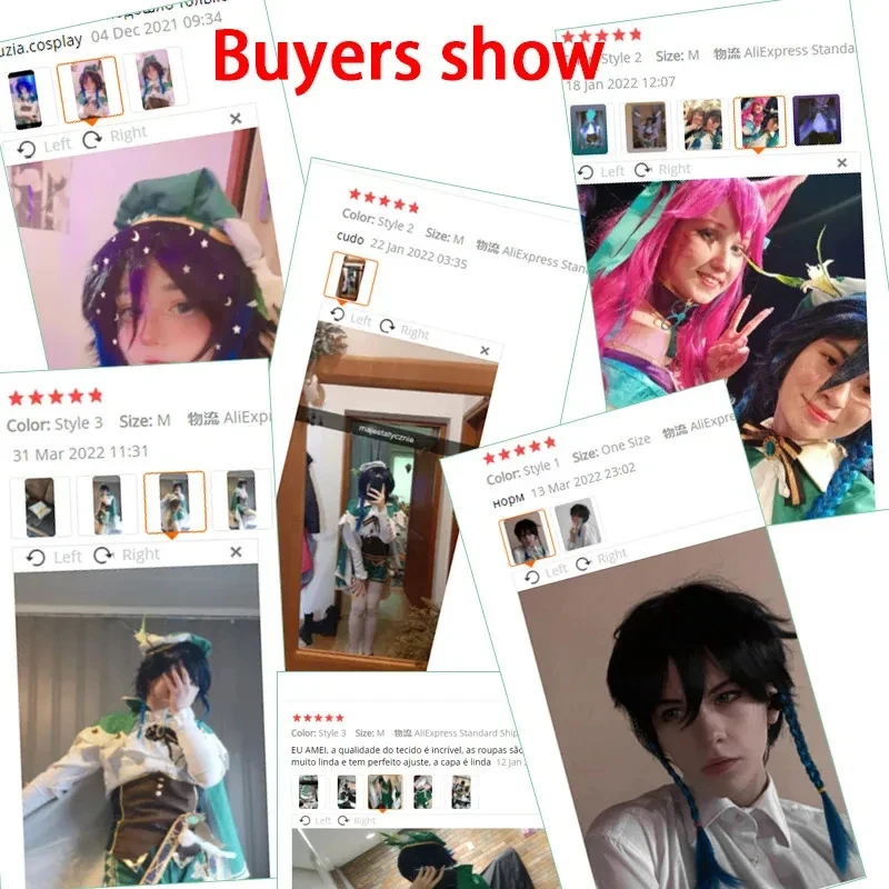 

♥ Halloween Cosplay Costume Venti game Genshin Impact Anime accessories wig cape for women New 2026 Surprise Clothing